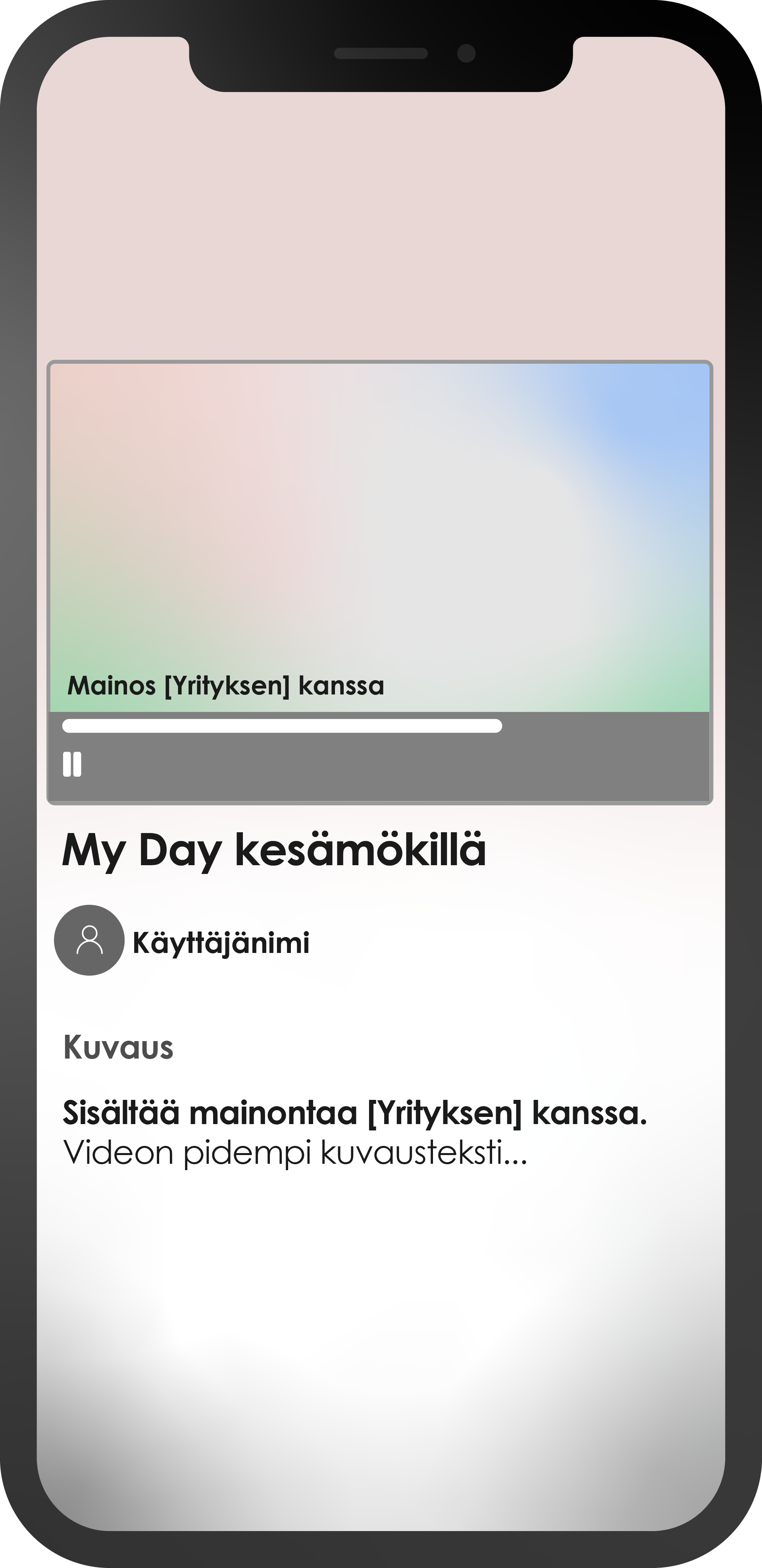 Esimerkkikuva YouTubesta, kun video sisältää mainososion
