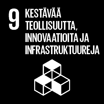 YK:n kestävän kehityksen tavoite 9: Kestävää teollisuutta, innovaatioita ja infrastruktuureja.