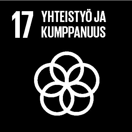 YK:n kestävän kehityksen tavoite 17: Yhteistyö ja kumppanuus.